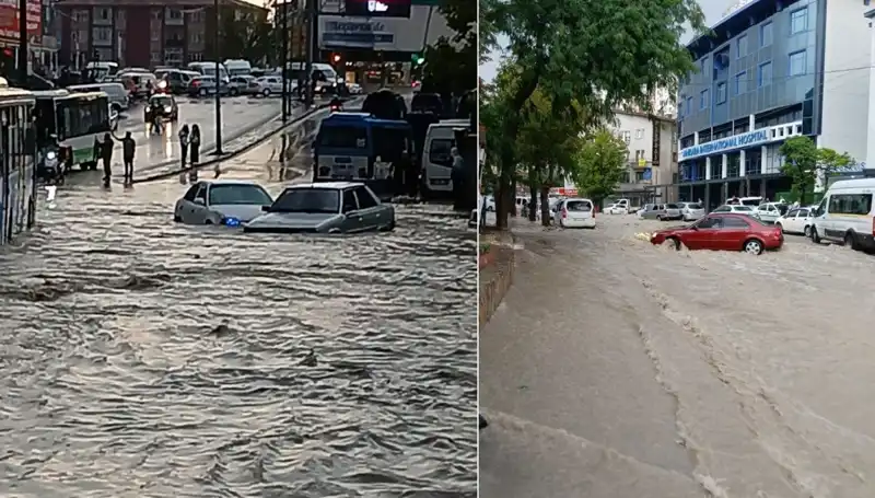Ankara'daki Sağanak Yağışın Yarattığı Felaket: Arabalar Sürüklendi